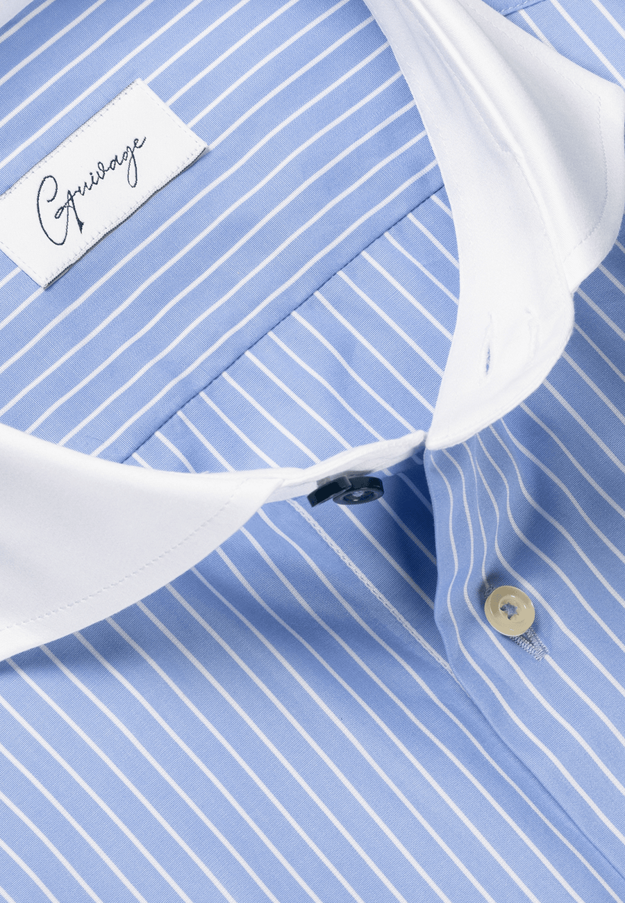 Blue Striped White Banker Shirt - Signature Exclusive