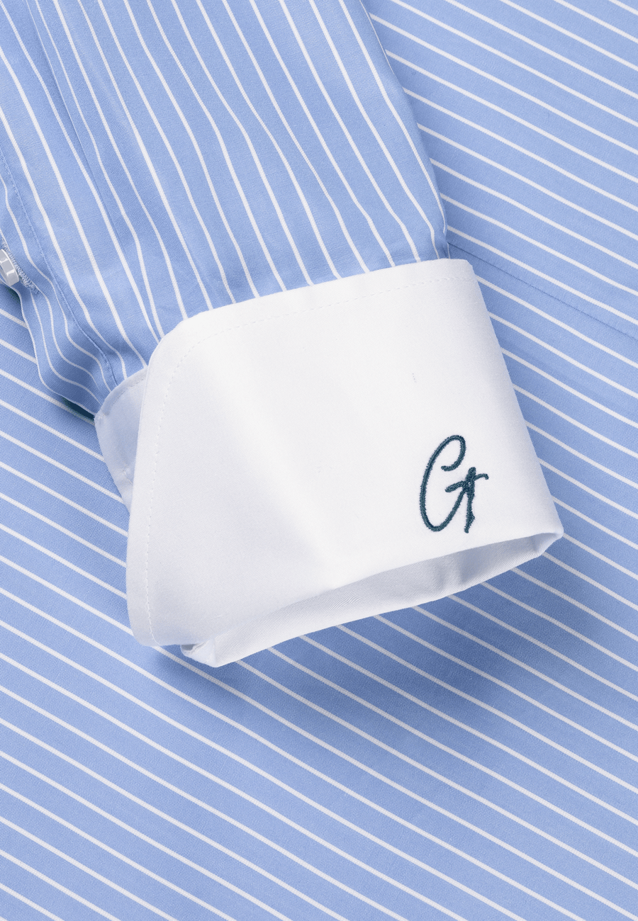 Blue Striped White Banker Shirt - Signature Exclusive