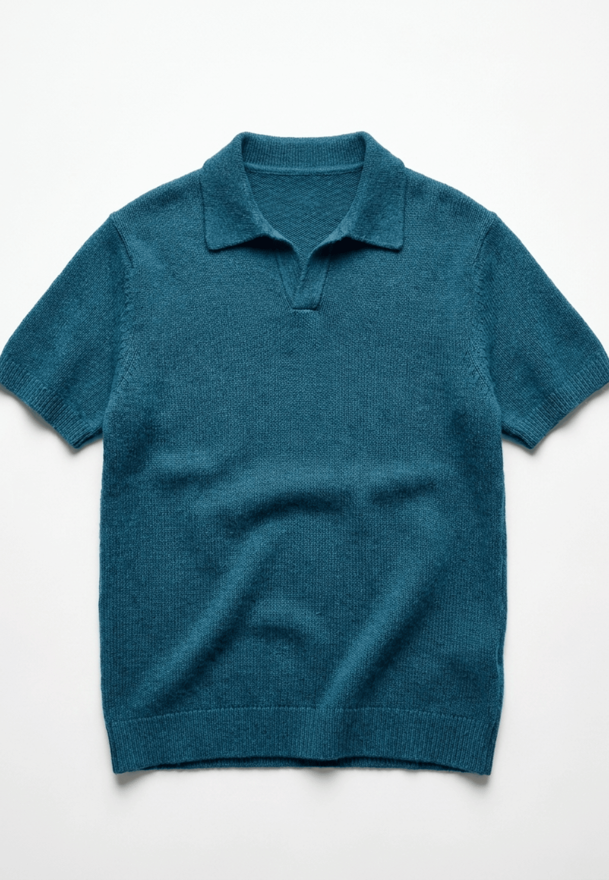 Polo en coton sans bouton — Bleu canard