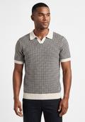 Cotton Buttonless Houndstooth Polo