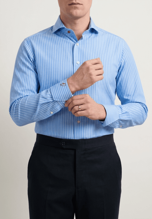 Blue Striped Banker Shirt
