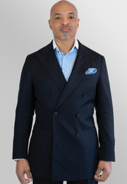 Camicia da banchiere bianca a righe blu - Esclusiva Signature