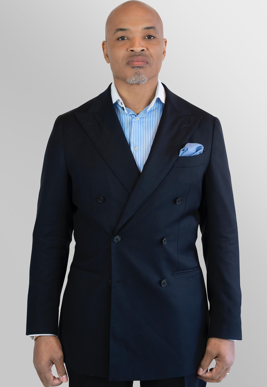 Camicia da banchiere bianca a righe blu - Esclusiva Signature