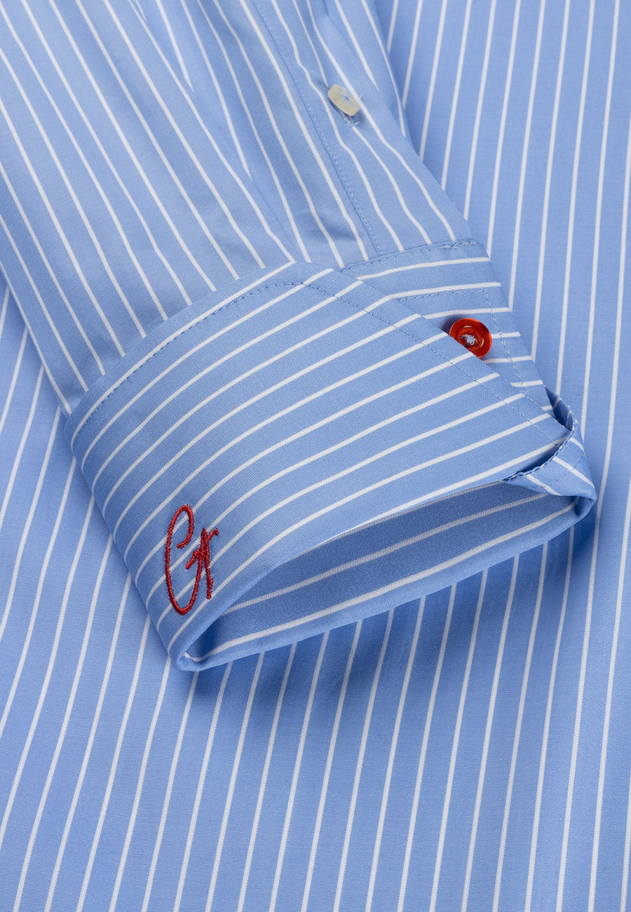 Blue Striped Banker Signature Shirt