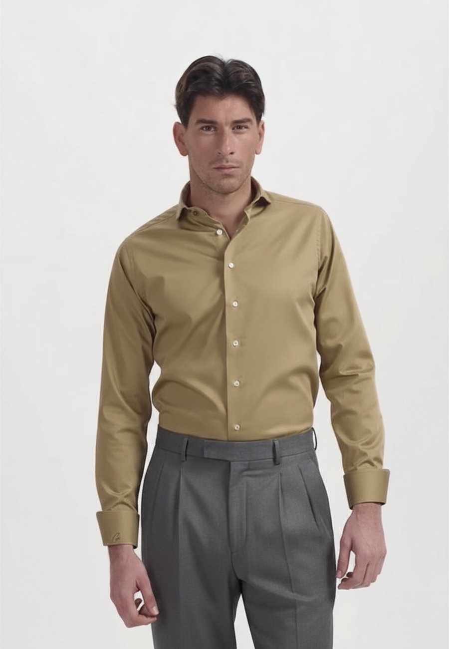 Camicia Signature color cammello