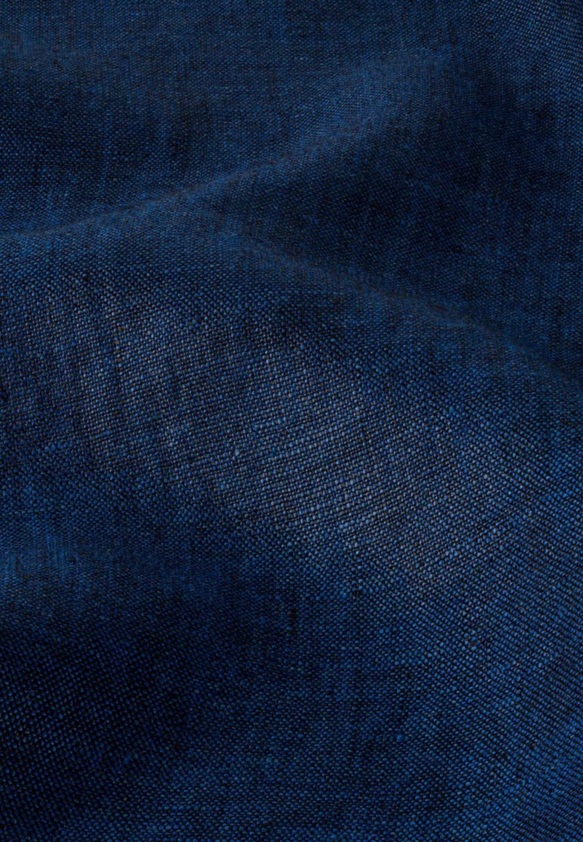 MTO Washed-Linen-Hemd — Marineblau
