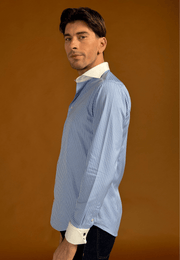 Chemise banquier blanche à rayures bleues - Exclusivité Signature