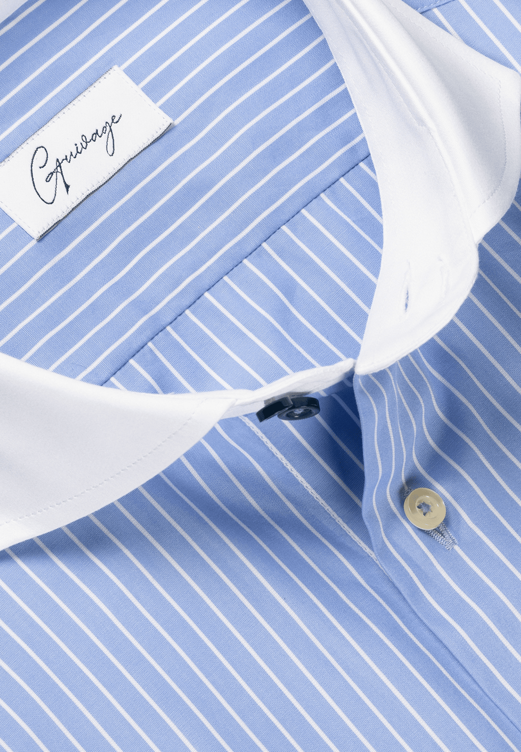 Blue Striped White Banker Shirt