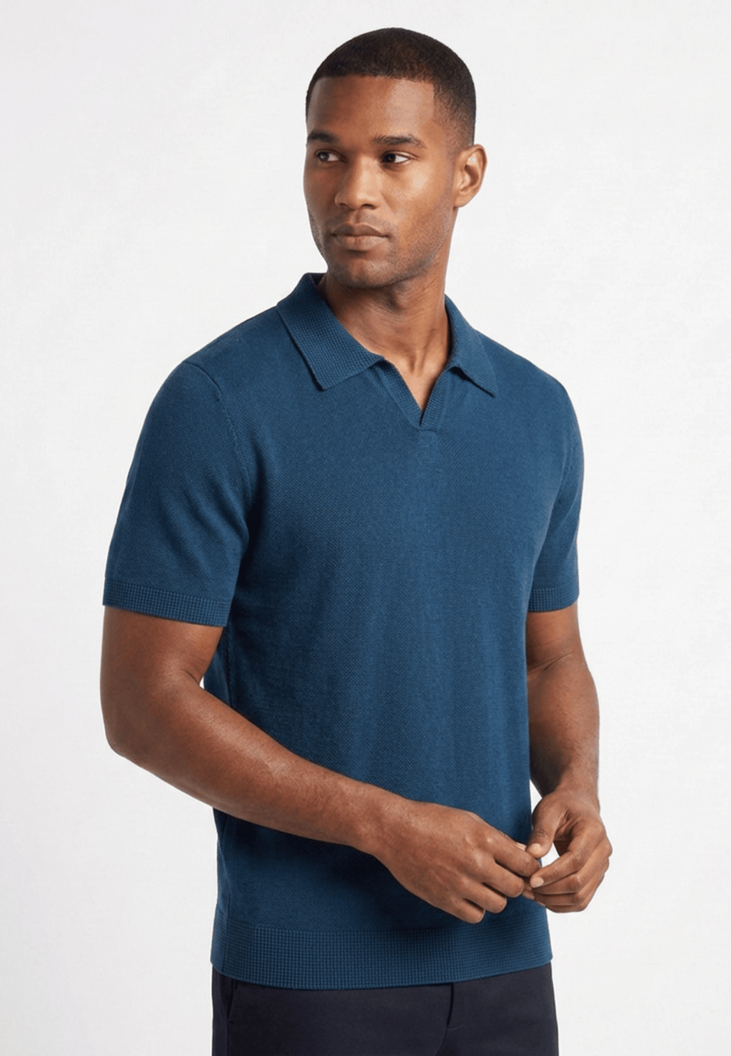 Cotton Buttonless Polo