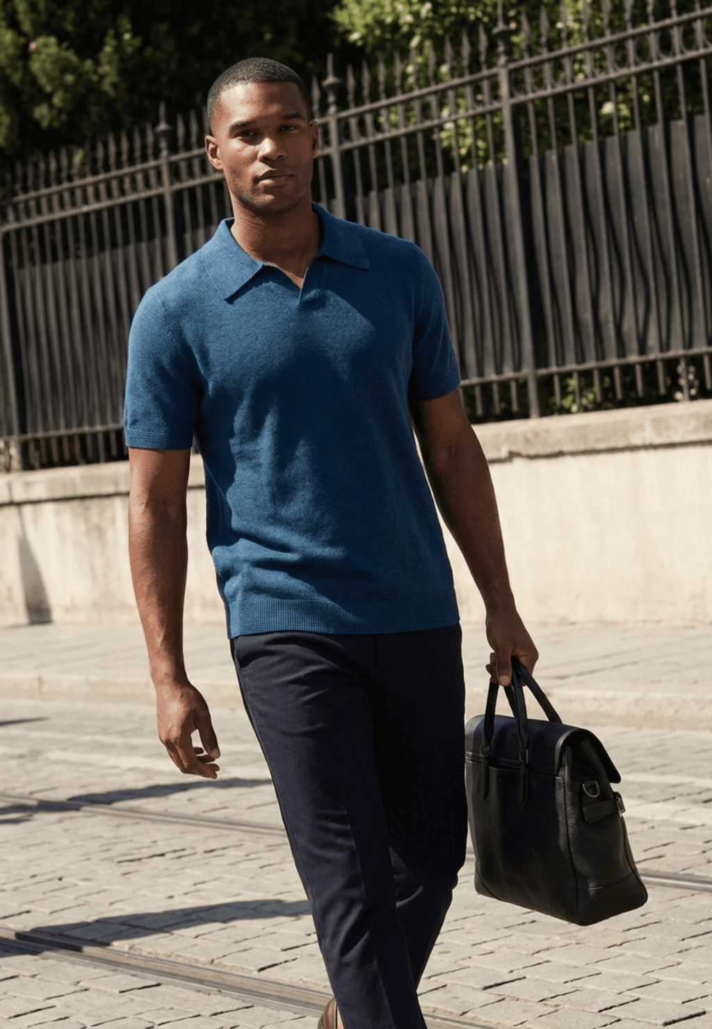 Cotton Buttonless Polo