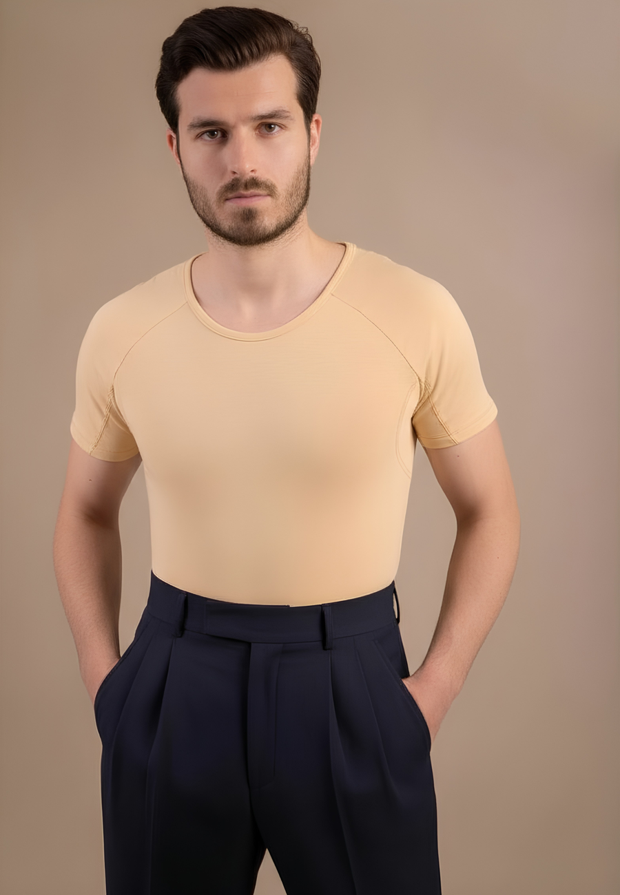 R-Neck Sweat-Proof Invisible Undershirt - Slim Fit